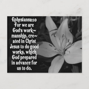 EPHESIANER 2:10 BIBLE SCRIPTURE QUOTE POSTKARTE