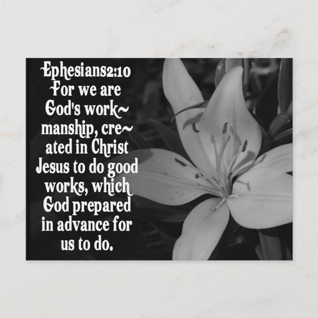 EPHESIANER 2:10 BIBLE SCRIPTURE QUOTE POSTKARTE (Vorderseite)