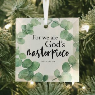 Ephesianer 2:10 Der Meisterwerk Bibel Zitat Chic Ornament Aus Glas