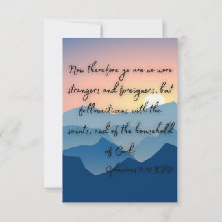 Ephesianer 2:19 KJV Bible Verse Pic Flat Gruß Karte