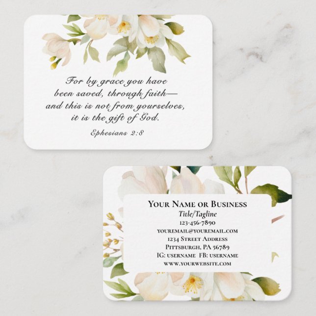 Ephesianer 2:8 Grace Sie wurden gerettet Bibel Visitenkarte (Vorne/Hinten)
