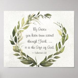 Ephesianer 2:8 Grace Sie wurden gerettet Poster