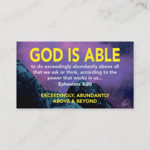 Ephesianer 3:20   GOD IST IN DER LAGE, übermäßig S Visitenkarte