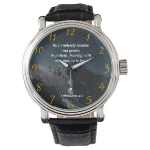 Ephesianer 4:2 Christliches Gebet des Glaubens Armbanduhr