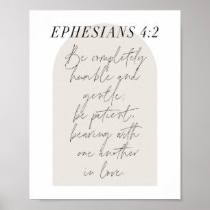 Ephesianer. 4:2 Minimaler Boho Beige Arch Poster