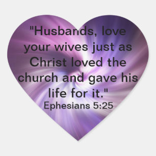 Ephesianer 5:25 Herz-Aufkleber