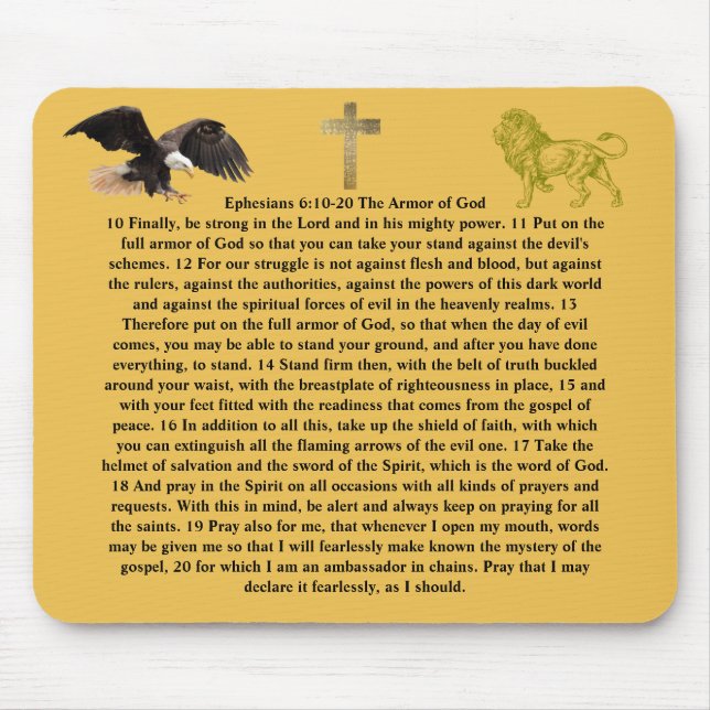 Ephesianer 6:10-20 Rüstung der GOD-Bibelworte Mousepad (Vorne)