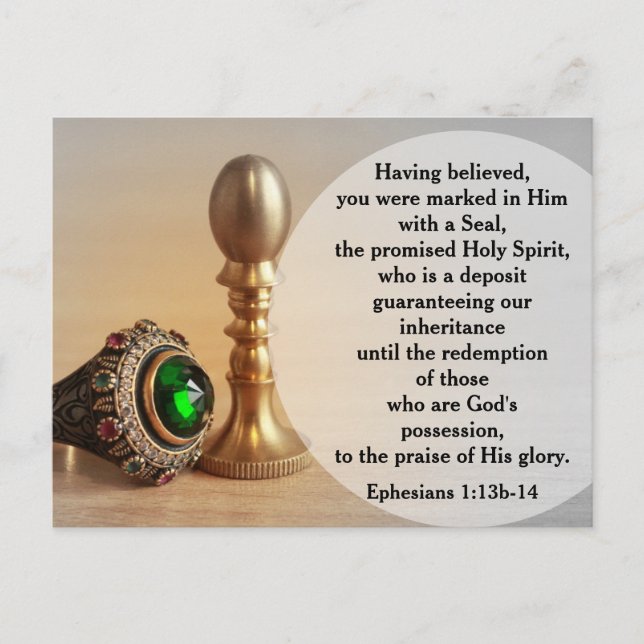 Ephesians 1:13b-14 Marked with a Seal Postcard Postkarte (Vorderseite)