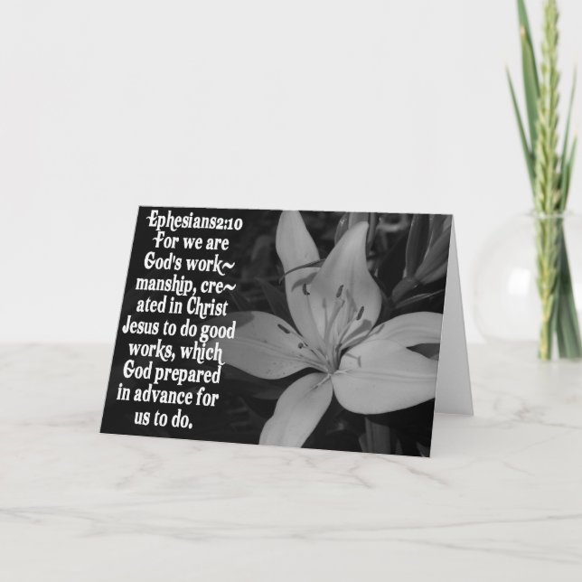 EPHESIANS 2:10 BIBEL-SCHRIFTS-ZITAT KARTE (Vorderseite)