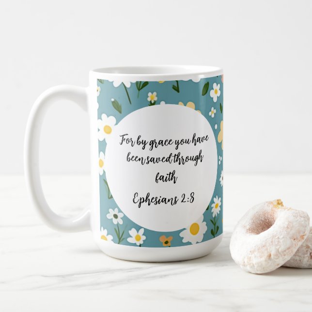Ephesians 2:8 Christian Coffee Mug Kaffeetasse (Mit Donut)