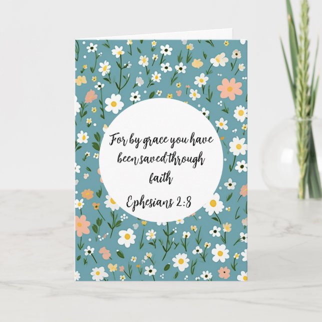 Ephesians 2:8 Christian Greeting Card Karte (Vorderseite)