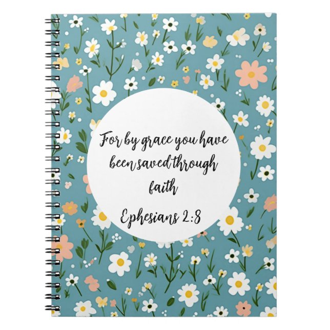 Ephesians 2:8 Christian Spiral Photo Notebook Notizblock (Vorderseite)