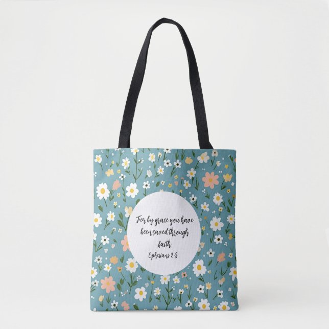 Ephesians 2:8 Christian Tote Bag (Vorderseite)