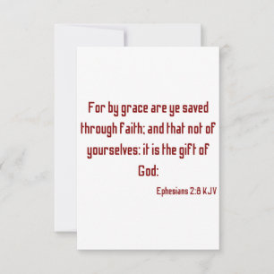 Ephesians 2:8 KJV Bible Scripting Grußkarte Karte