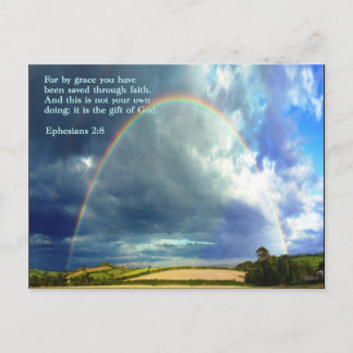Ephesians 2:8 Regenbogen Postkarte