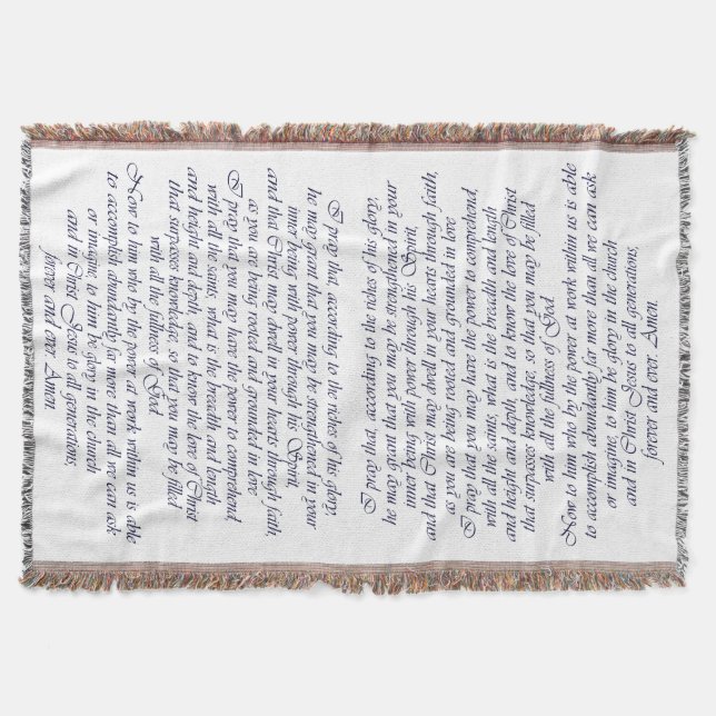 Ephesians 3:16 - 21 Gebets-Wurfs-Decke Decke (Vorderseite)