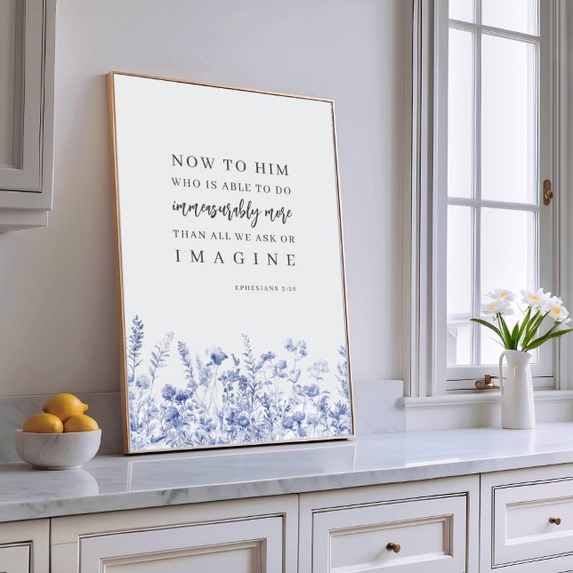 Ephesians 3:20 Chinoiserie Floral Bible Verse  Poster (Von Creator hochgeladen)