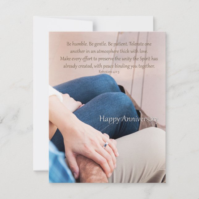 Ephesians 4:2-3 Happy-Jubiläumskarte Mitteilungskarte (Vorderseite)