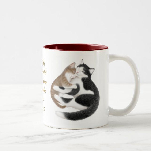 Ephesians 4:2 Liebe Cats Bible Verse Tasse (Rechts)