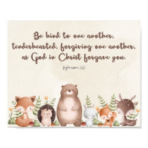 Ephesians 4:32 Nursery Wall Art Poster Print