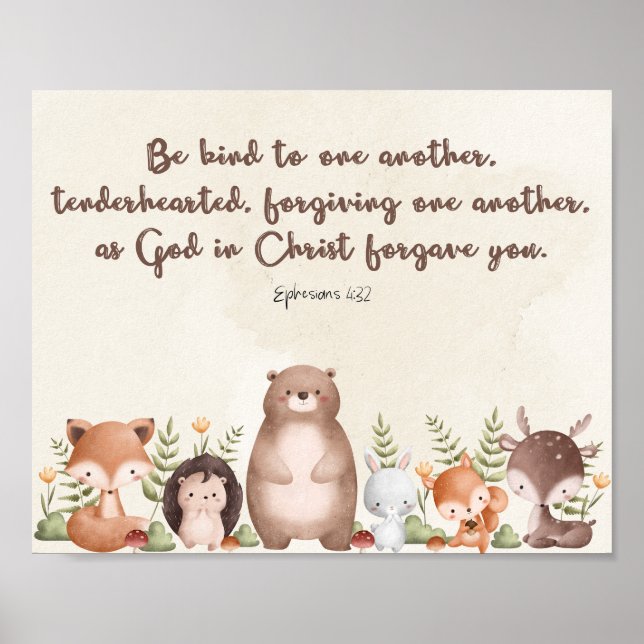 Ephesians 4:32 Nursery Wall Art Poster Print (Vorne)