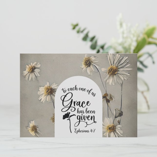 Ephesians 4:7 Grace erhält Bible Flat Card (Stehend Vorderseite)