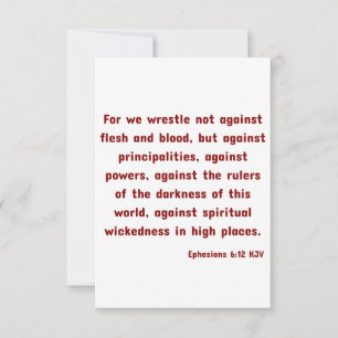 Ephesians 6:12 KJV Bible Verse Grußkarte Karte