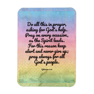 Ephesians 6:18regenbogen Bibel-Vers-Gebet Magnet