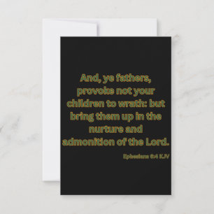 Ephesians 6:4 KJV Bible Scripting Grußkarte Karte