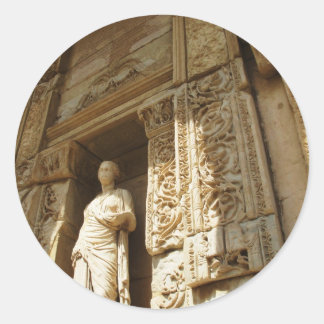 Ephesus Turkey - Celsius-Bibliothek in Ephesus Runder Aufkleber