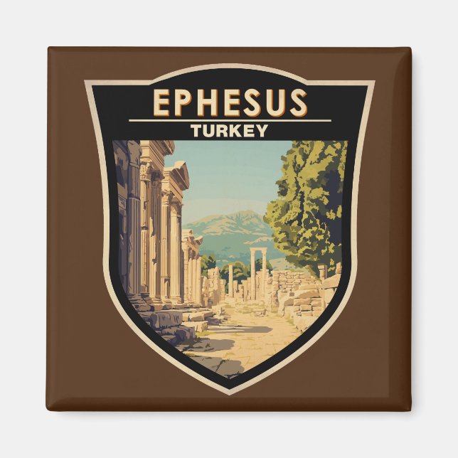 Ephesus Turkey Reisen Art Vintag Magnet (Vorne)