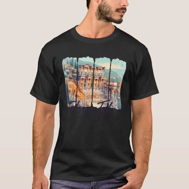 Ephesus Turkey Travel Pinselstrich Ephesus Souveni T-Shirt (Vorderseite)