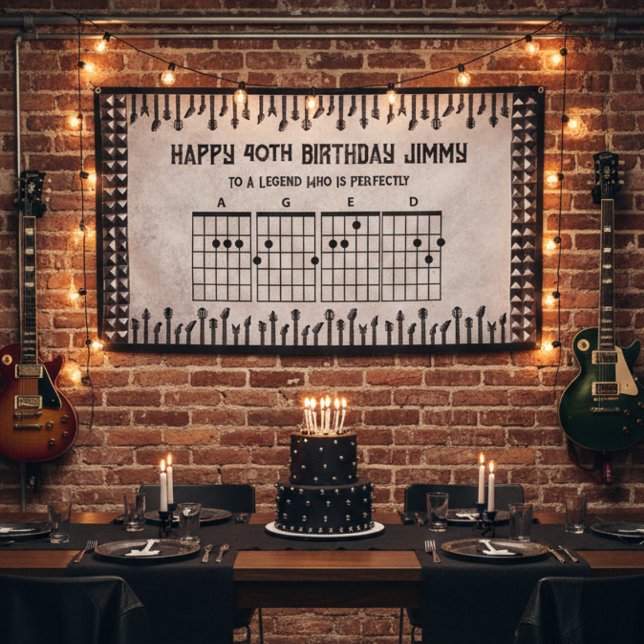 Epic 40th Birthday Banner Rockstar Guitar Chords (Epic Rockstar Birthday Banner is the ultimate party centerpiece!)