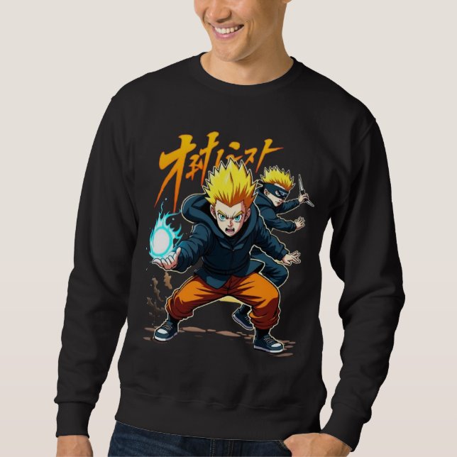 Epic Anime Warrior - Action-Packed Superpower Sweatshirt (Vorderseite)