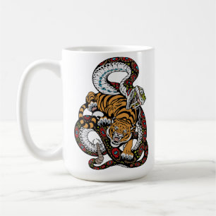 Epic Battle: Tiger vs. Schlange Kunst Kaffeetasse