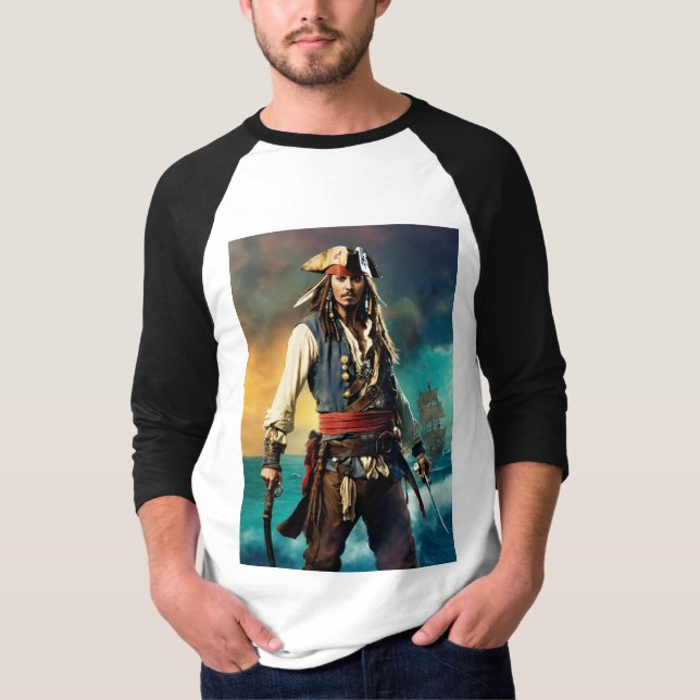 "Epic Battle Tinte: Jack Sparrow vs Davy Jones Tat T-Shirt (Vorderseite)