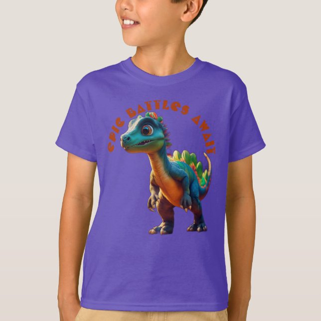 Epic Battles erwarten Dinosaur-Abenteuer T-Shirt (Vorderseite)