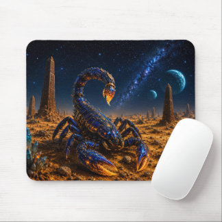 Epic Blue & Gold Alien Scorpion Mouse Pad Mousepad