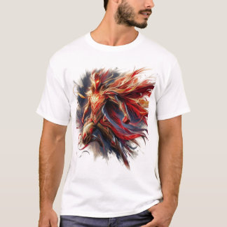 Epic Brushstroke Superhero: Artistic T - Shirt Des