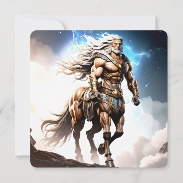 Epic Centaur Warrior Mythical Storm Sagittarius Karte (Vorderseite)
