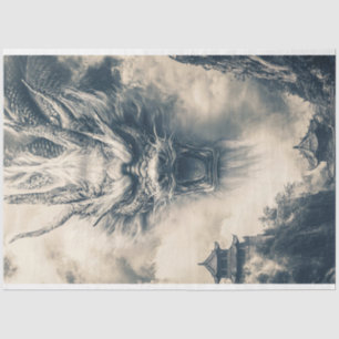 Epic Chinese Dragon Illustration Decoupage Seidenpapier