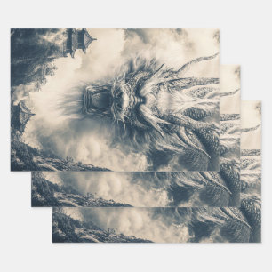 Epic Chinese Dragon Illustration Geschenkpapier Set
