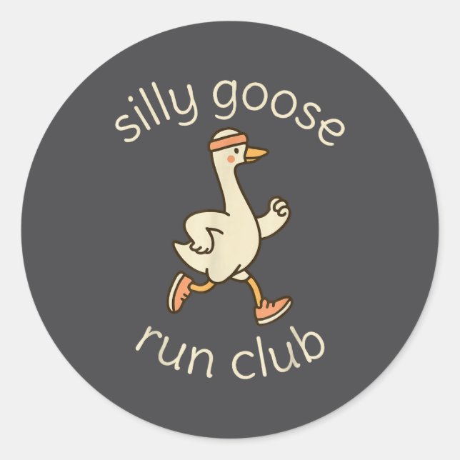 Epic Club Sport Silly Marathon Gymer Running Goose Runder Aufkleber (Vorderseite)