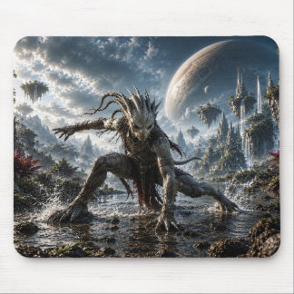 Epic Cosmic Guardian in a Fantasy World Mousepad