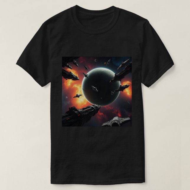 EPIC COSMIC SHIP, INTERSTELLAR THRUSTERS VOYAGE T-Shirt (Design vorne)