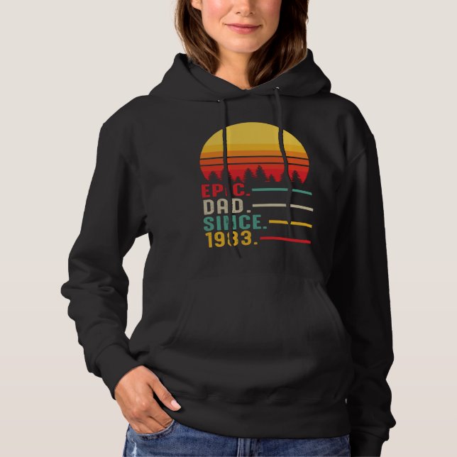 Epic Dad Since 1983 Happy Fathers Day Hoodie (Vorderseite)