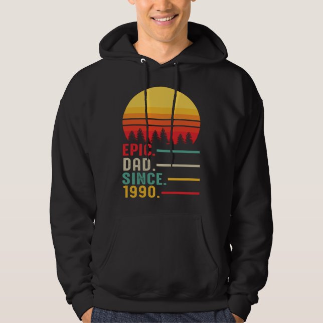 Epic Dad Since 1990 Happy Fathers Day Hoodie (Vorderseite)
