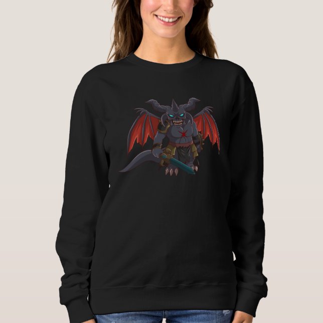 Epic Demon Chibi Creepy Cute Designs Stitched Up C Sweatshirt (Vorderseite)