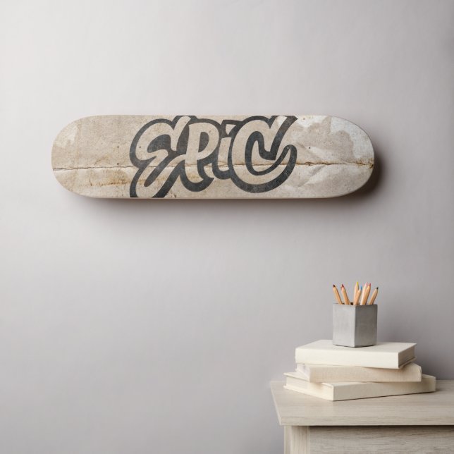 Epic Distressed Graffiti Street Art Letters Skateboard (Wandkunst (Horz))