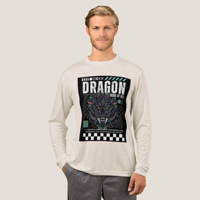 Epic Dragon Graphic T-Shirt Design Tri-Blend Shirt (Volle Vorderseite)